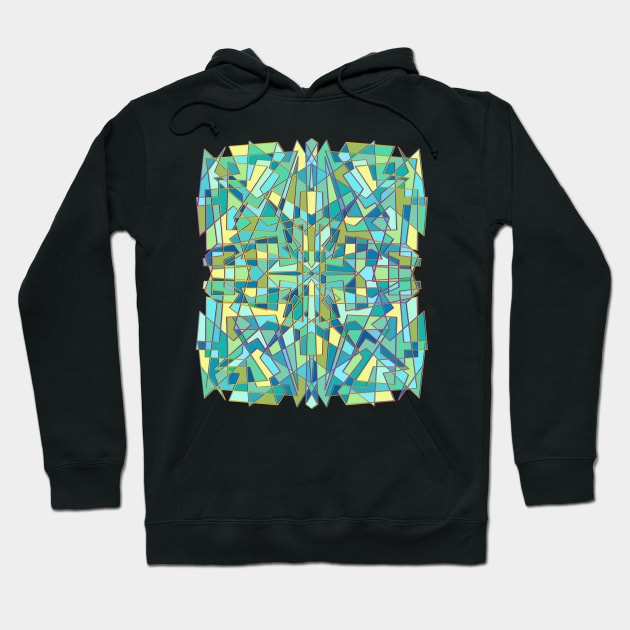 Random geometric shapes in cool greenish color tones Hoodie by DaveDanchuk